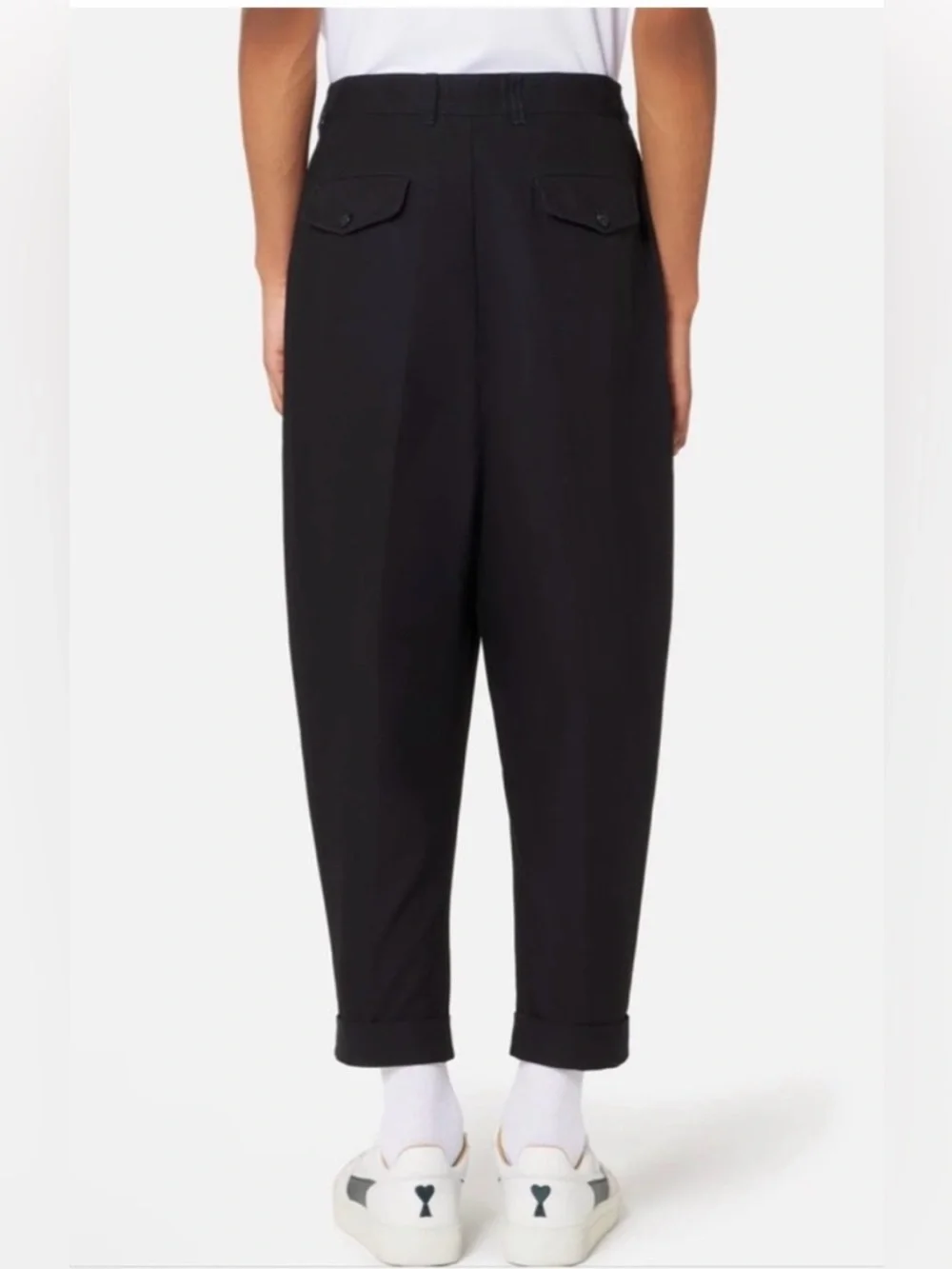 Ami Paris Technical Jogger Pants Black Small  Cuff Carrot Trouser Unisex